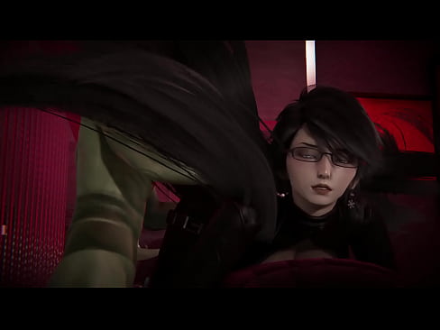 Bayonetta tied up, an orc uses a vibrator to make her orgasm