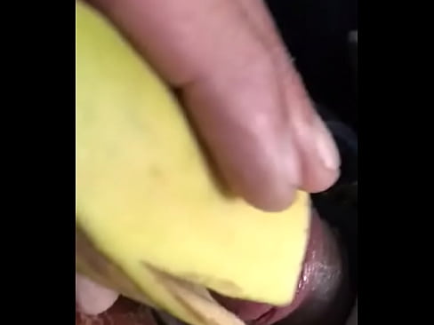 Banana in car masturbation