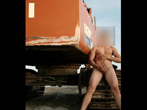 public exhibitionist cumming beside a truck