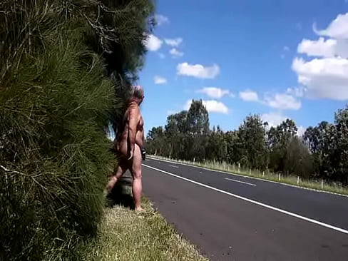 Public Nudity By Freeway as 17 Cars Pass