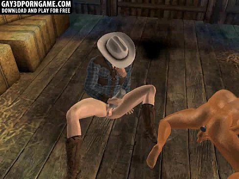 This sexy 3D pair of hot cowboys are jerking off