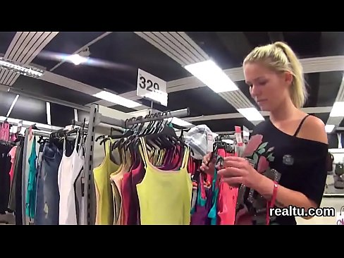 Glamorous czech kitten is teased in the mall and fucked in pov