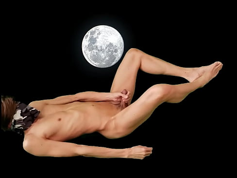 The moon watches me jerking my cock