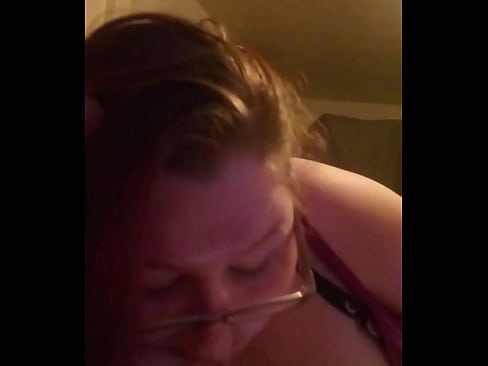 Wife sucking my dick with a condom