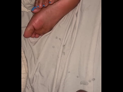 Cum on feet while sleep