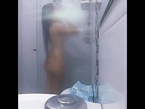 girl is recorded while bathing naked