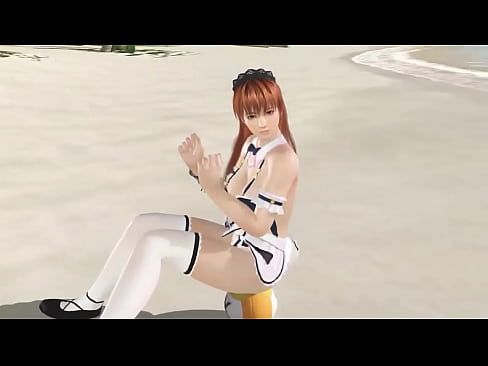 (sexy gameplay Doax) Kazumi maid nude rebound his sexy tits and ass in the beach