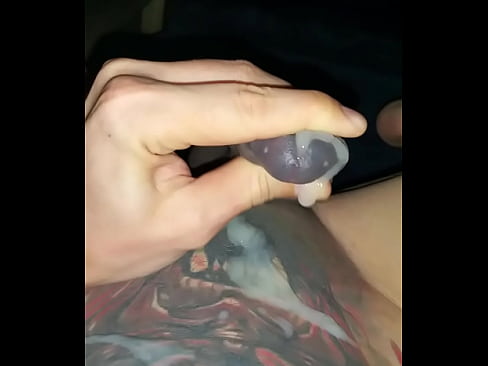 Tattooed penis masturbation