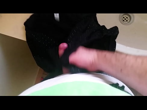 Using my wife's panties to masturbate with