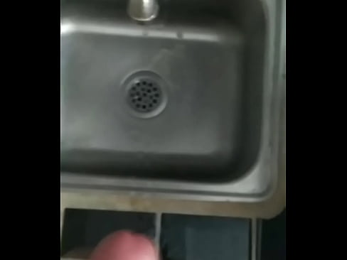 Huge cum explosion in sink