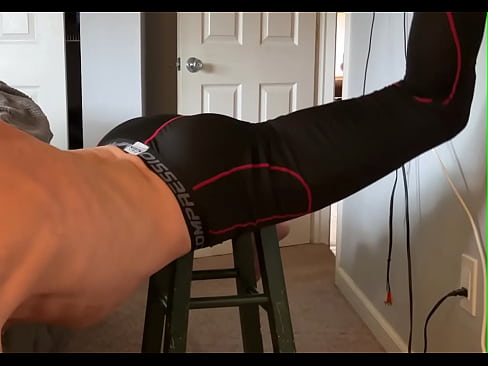 Pain relief on stool in compression pants