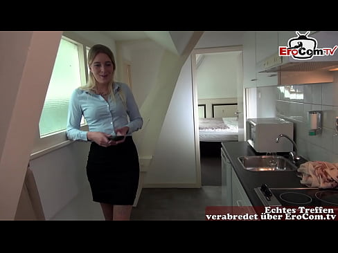 German female real estate agent secretary in pantyhose fuck