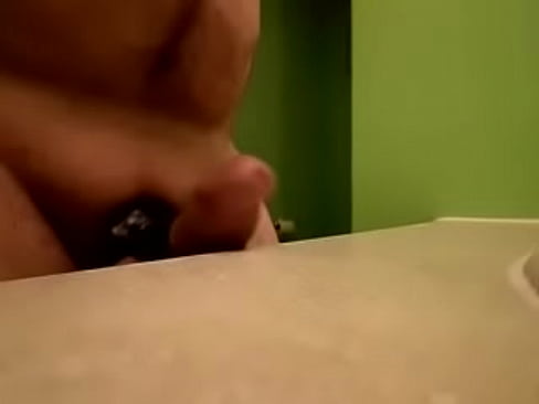 Counter top hump big balls curved cock erection