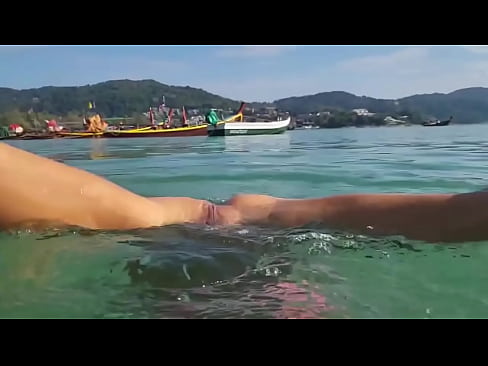 Monika Fox In Pink Bikini Swims, Masturbates And Squirts In Sea In Public (Free)