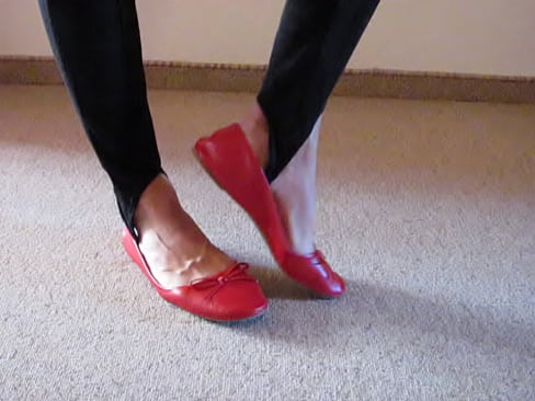 very soft red sabrinas - Queen of shoeplay presents new leather shoes