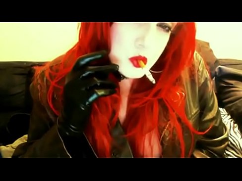goth redhead smoking