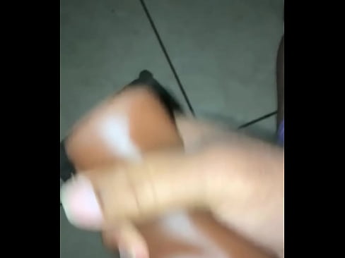 Chubby male jerks off with sex toy at night
