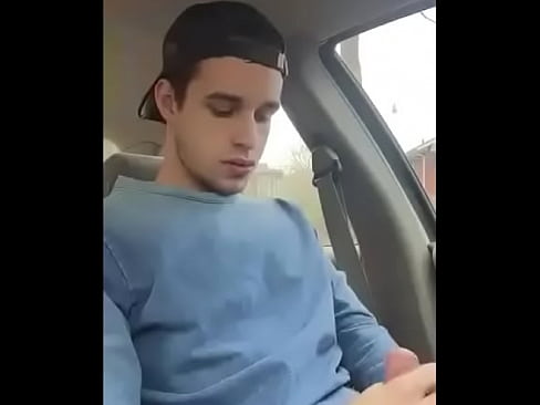 Hot Twink's car cock stroking