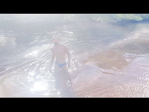 Naked and Jerking off inside a Lagoon