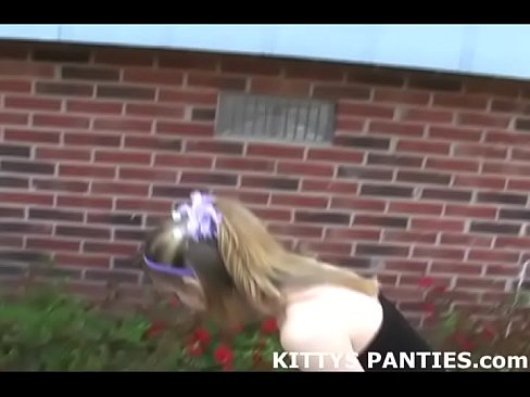 Cute Kitty Flashing Her Panties In Public