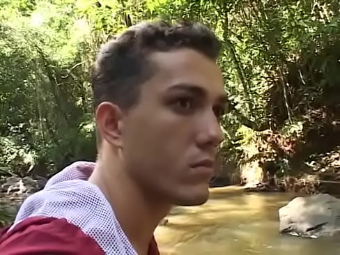 Two horny gay guys Leo Passos and Kaua Ribeiro fucking hardcore in the forest