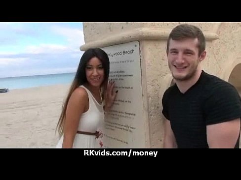 Amateur girl accepts cash for sex from stranger 7