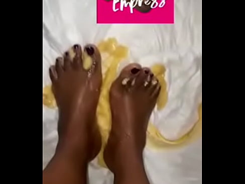 Crushing with my ebony toes and soles