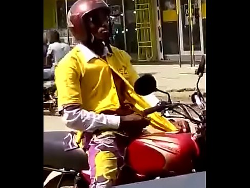 Motorbiker stroking his meat