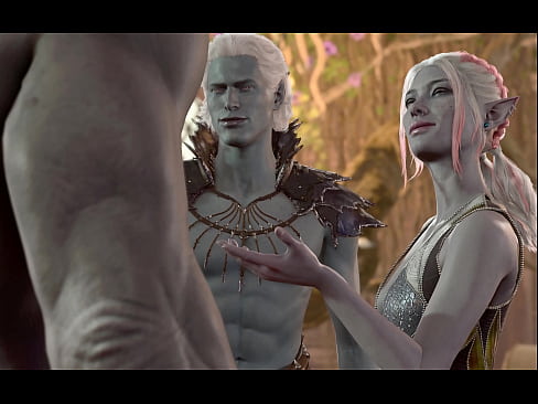 BG3 Naked Cutscenes: Drow Twins Sex Scene (with Halsin)