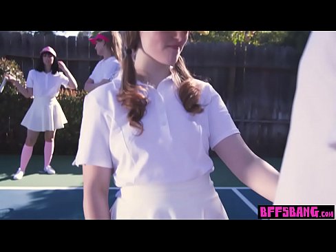 Fucking tournament on the tennis field with teens