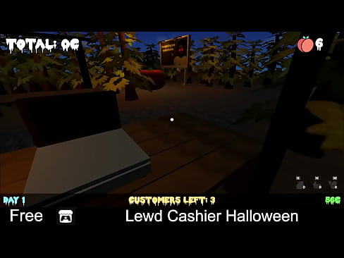 Lewd Cashier Halloween (free game itchio) Visual Novel