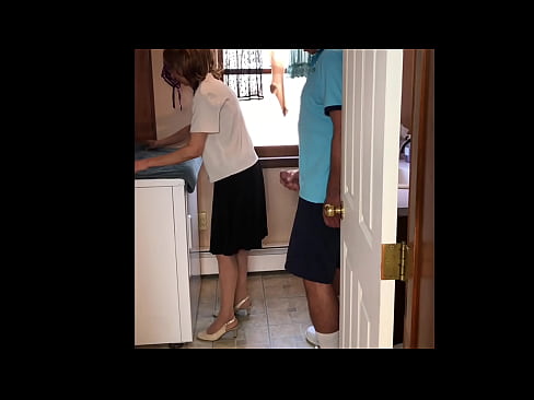 Sexy MILF Surrenders to Neighbor Boy in Laundry Room