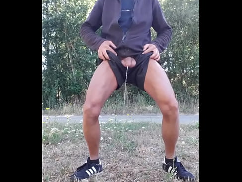 piss and exhibition of my anus outdoors on a road