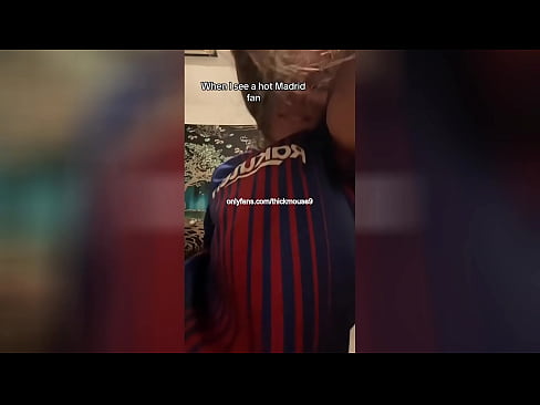 FC Barcelona fan gets penetrated by big cock on livestream