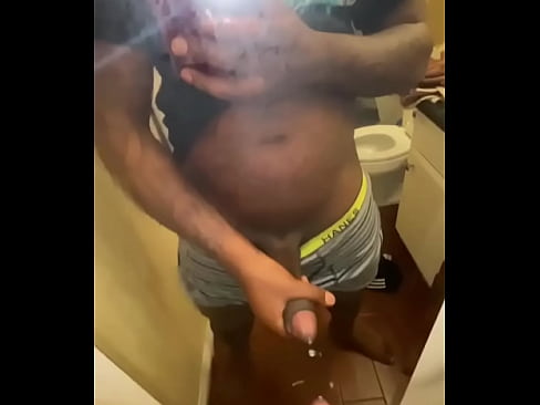 Bbc cum on bathroom mirror