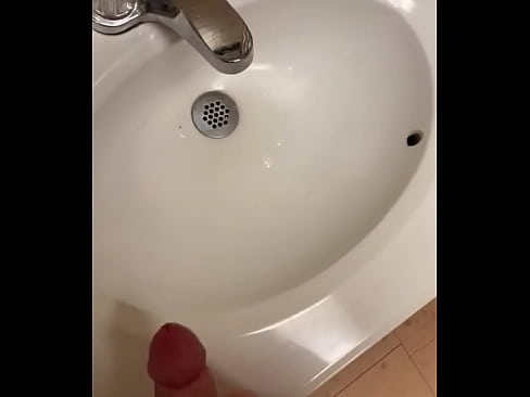 Cumshot in the bathroom