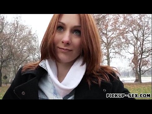 European redhead Alice Marshall flashes and fucked for money