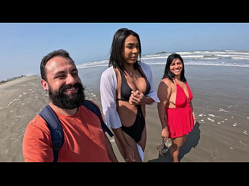 Fode Cast - A trans Baianinha venho pra fuder na praia ao ar livre com o casal Mattos