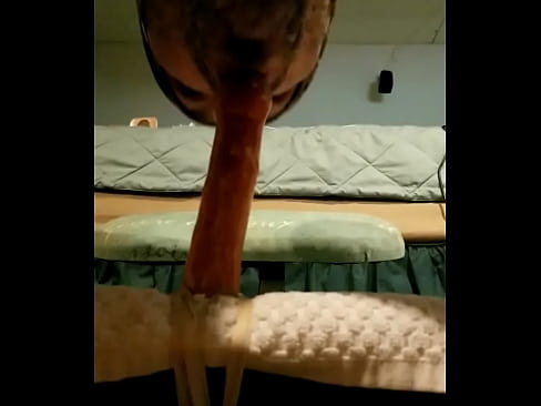 I'm deepthroating my dildo after anal