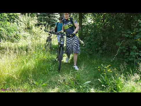 Young, colleagues were relaxing outdoor after a cycling ride, it turned into a gay sexual experience