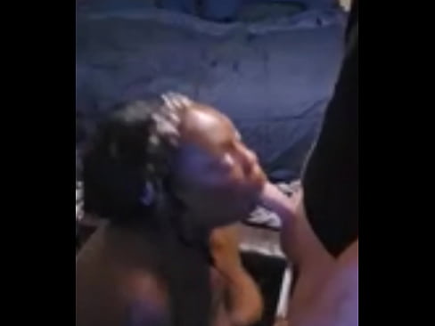 Ebony bbw milf sucking a white dick