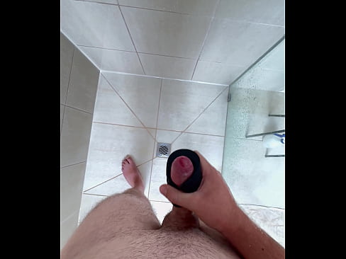 Shower masturbation and cumshot with vibrator