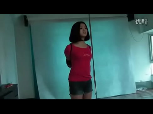 Girl in Red T-shirt is Tied up