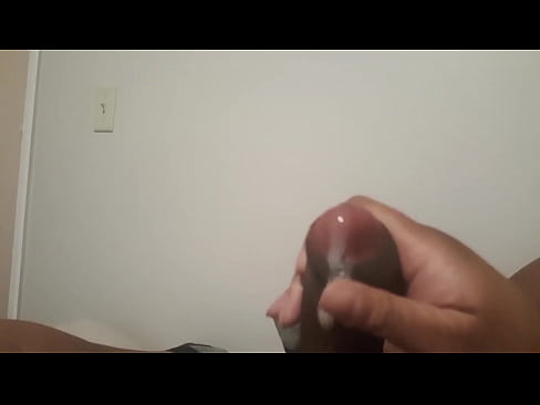 stroking my thick dick cum shot