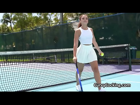 Tennis with sexy black client turns to cock milking