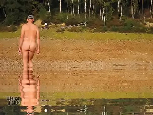 Hiking naked around the lake, exposed