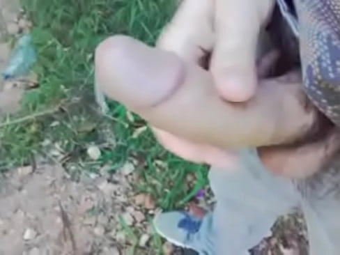 cumshot after a wank at the parc