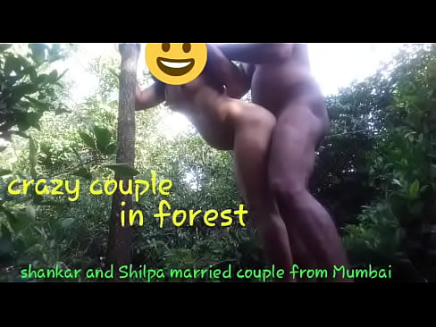 Crazy couple in forest