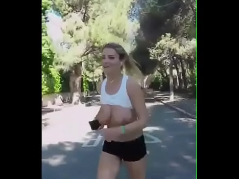 Jogging bouncing tits