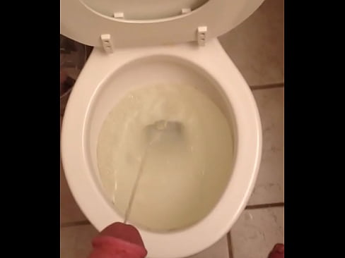 Piss in the toilet after filling a bottle with piss.